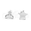 Sterling Silver Stud Earring, Moon Design, Polished, Silver Finish, 02.392.0030
