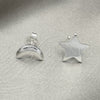 Sterling Silver Stud Earring, Moon Design, Polished, Silver Finish, 02.392.0030