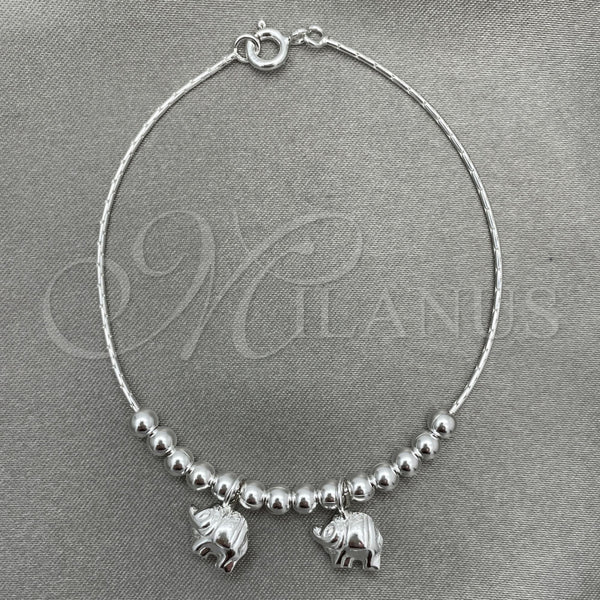 Sterling Silver Bracelet — Charm Bracelet Elephant Design Polished 03. 7 Inches — main product view — SKU 151751 | Plata 925 brazalete — Charm Bracelet Elephant diseño pulido 03. 7 Inches — SKU 151751