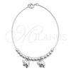 Sterling Silver Charm Bracelet, Elephant Design, Polished, Silver Finish, 03.409.0002.07 (7 Inches Length)