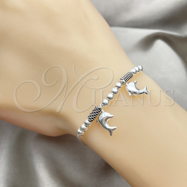 Sterling Silver Bracelet — Charm Bracelet Dolphin Design Polished 03. 7 Inches — alternate product view — SKU 151752 | Plata 925 brazalete — Charm Bracelet Dolphin diseño pulido 03. 7 Inches — SKU 151752