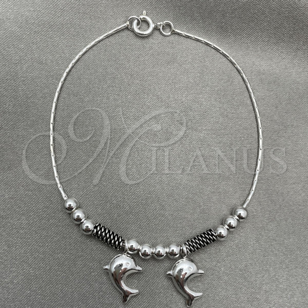 Sterling Silver Bracelet — Charm Bracelet Dolphin Design Polished 03. 7 Inches — main product view — SKU 151752 | Plata 925 brazalete — Charm Bracelet Dolphin diseño pulido 03. 7 Inches — SKU 151752