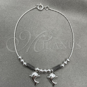 Sterling Silver Bracelet — Charm Bracelet Dolphin Design Polished 03. 7 Inches — main product view — SKU 151752 | Plata 925 brazalete — Charm Bracelet Dolphin diseño pulido 03. 7 Inches — SKU 151752