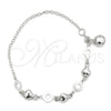 Sterling Silver Charm Bracelet, Heart Design, Polished, Silver Finish, 03.409.0005.07 (7 Inches Length)