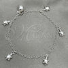 Sterling Silver Charm Bracelet, Turtle Design, Polished, Silver Finish, 03.409.0006.07 (7 Inches Length)