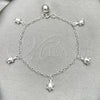Sterling Silver Charm Bracelet, Turtle Design, Polished, Silver Finish, 03.409.0006.07 (7 Inches Length)