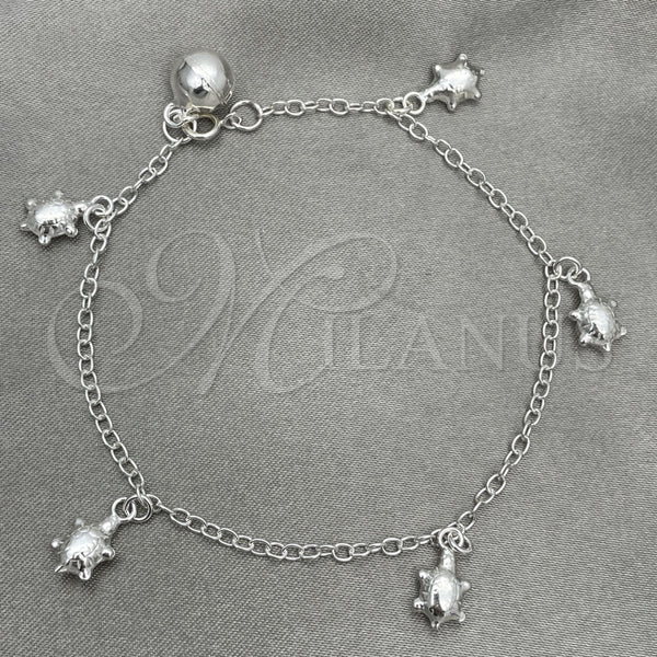 Sterling Silver Bracelet — Charm Bracelet Turtle Design Polished 03. 7 Inches — main product view — SKU 151755 | Plata 925 brazalete — Charm Bracelet Turtle diseño pulido 03. 7 Inches — SKU 151755