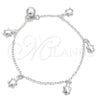 Sterling Silver Charm Bracelet, Turtle Design, Polished, Silver Finish, 03.409.0006.07 (7 Inches Length)
