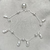 Sterling Silver Charm Bracelet, Pineapple Design, Polished, Silver Finish, 03.409.0008.07 (7 Inches Length)