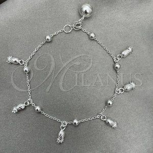 Sterling Silver Bracelet — Charm Bracelet Pineapple Design Polished 03. 7 Inches — main product view — SKU 151757 | Plata 925 brazalete — Charm Bracelet Pineapple diseño pulido 03. 7 Inches — SKU 151757