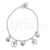 Sterling Silver Charm Bracelet, Dolphin Design, Polished, Silver Finish, 03.409.0014.07 (7 Inches Length)