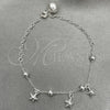 Sterling Silver Charm Bracelet, Star Design, Polished, Silver Finish, 03.409.0015.07 (7 Inches Length)
