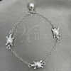 Sterling Silver Charm Bracelet, Turtle Design, Polished, Silver Finish, 03.409.0016.07 (7 Inches Length)