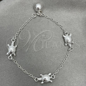 Sterling Silver Bracelet — Charm Bracelet Turtle Design Polished 03. 7 Inches — main product view — SKU 151765 | Plata 925 brazalete — Charm Bracelet Turtle diseño pulido 03. 7 Inches — SKU 151765
