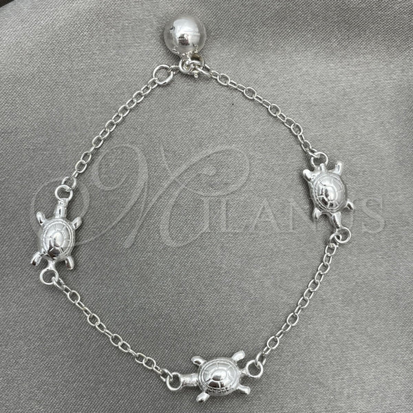 Sterling Silver Bracelet — Charm Bracelet Turtle Design Polished 03. 7 Inches — main product view — SKU 151765 | Plata 925 brazalete — Charm Bracelet Turtle diseño pulido 03. 7 Inches — SKU 151765