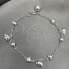 Sterling Silver Charm Bracelet, Elephant Design, Polished, Silver Finish, 03.409.0017.07 (7 Inches Length)