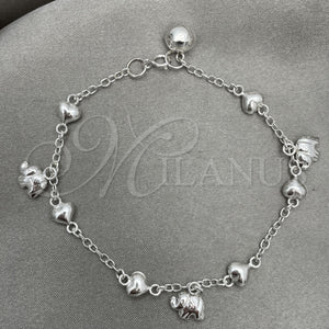Sterling Silver Bracelet — Charm Bracelet Elephant Design Polished 03. 7 Inches — main product view — SKU 151766 | Plata 925 brazalete — Charm Bracelet Elephant diseño pulido 03. 7 Inches — SKU 151766