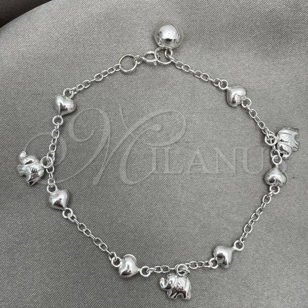 Sterling Silver Bracelet — Charm Bracelet Elephant Design Polished 03. 7 Inches — main product view — SKU 151766 | Plata 925 brazalete — Charm Bracelet Elephant diseño pulido 03. 7 Inches — SKU 151766