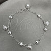 Sterling Silver Charm Bracelet, Elephant Design, Polished, Silver Finish, 03.409.0017.07 (7 Inches Length)