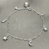 Sterling Silver Charm Bracelet, Dolphin Design, Polished, Silver Finish, 03.409.0018.07 (7 Inches Length)