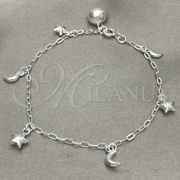 Sterling Silver Bracelet — Charm Bracelet Dolphin Design Polished 03. 7 Inches — main product view — SKU 151767 | Plata 925 brazalete — Charm Bracelet Dolphin diseño pulido 03. 7 Inches — SKU 151767