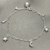 Sterling Silver Charm Bracelet, Dolphin Design, Polished, Silver Finish, 03.409.0018.07 (7 Inches Length)
