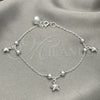 Sterling Silver Charm Bracelet, Star Design, Polished, Silver Finish, 03.409.0019.07 (7 Inches Length)