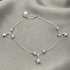 Sterling Silver Charm Bracelet, Star Design, Polished, Silver Finish, 03.409.0019.07 (7 Inches Length)
