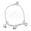 Sterling Silver Charm Bracelet, Elephant Design, Polished, Silver Finish, 03.409.0020.07 (7 Inches Length)
