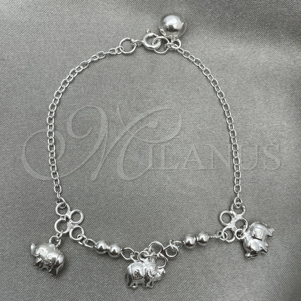 Sterling Silver Bracelet — Charm Bracelet Elephant Design Polished 03. 7 Inches — main product view — SKU 151769 | Plata 925 brazalete — Charm Bracelet Elephant diseño pulido 03. 7 Inches — SKU 151769