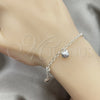 Sterling Silver Charm Bracelet, Cat Design, Polished, Silver Finish, 03.409.0021.07 (7 Inches Length)