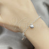 Sterling Silver Charm Bracelet, Cat Design, Polished, Silver Finish, 03.409.0021.07 (7 Inches Length)