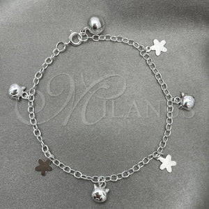 Sterling Silver Bracelet — Charm Bracelet Cat Design Polished 03. 7 Inches — main product view — SKU 151770 | Plata 925 brazalete — Charm Bracelet Cat diseño pulido 03. 7 Inches — SKU 151770