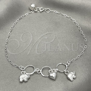 Sterling Silver Anklet — Charm Anklet Elephant Design Polished 03. 10 Inches — main product view — SKU 151772 | Plata 925 tobillera — Charm Anklet Elephant diseño pulido 03. 10 Inches — SKU 151772