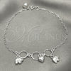 Sterling Silver Charm Anklet , Elephant Design, Polished, Silver Finish, 03.409.0023.10 (10 Inches Length)