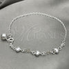 Sterling Silver Charm Anklet , Heart Design, Polished, Silver Finish, 03.409.0029.10 (10 Inches Length)