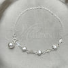 Sterling Silver Charm Anklet , Heart Design, Polished, Silver Finish, 03.409.0029.10 (10 Inches Length)