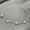 Sterling Silver Charm Anklet , Heart Design, Polished, Silver Finish, 03.409.0029.10 (10 Inches Length)