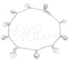 Sterling Silver Charm Anklet , Heart Design, Polished, Silver Finish, 03.409.0031.10 (10 Inches Length)
