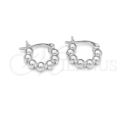 Sterling Silver Small Hoop, Ball Design, Polished, Silver Finish, 02.409.0002.10 for wholesale, main product view
