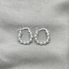 Sterling Silver Small Hoop, Ball Design, Polished, Silver Finish, 02.409.0002.15