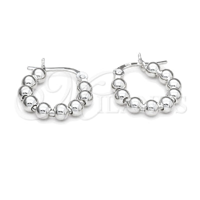 Sterling Silver Small Hoop, Ball Design, Polished, Silver Finish, 02.409.0002.15 for wholesale, main product view