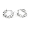 Sterling Silver Small Hoop, Ball Design, Polished, Silver Finish, 02.409.0002.15