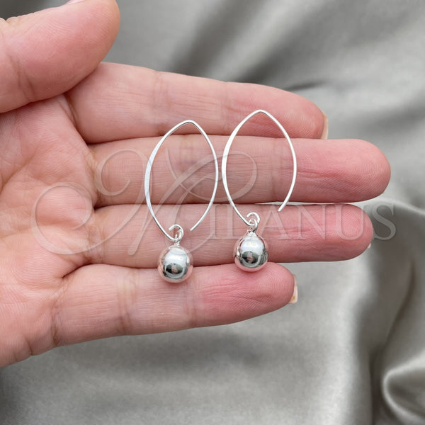 Sterling Silver Ring — Long Earring Ball Design Polished 02. — alternate product view — SKU 151795 | Plata 925 anillo — Long Earring Ball diseño pulido 02. — SKU 151795