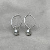 Sterling Silver Long Earring, Ball Design, Polished, Silver Finish, 02.409.0005.08