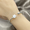 Sterling Silver Individual Bangle, Four-leaf Clover Design, Polished, Silver Finish, 07.409.0003 (04 MM Thickness, One size fits all)