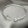 Sterling Silver Individual Bangle, Four-leaf Clover Design, Polished, Silver Finish, 07.409.0003 (04 MM Thickness, One size fits all)