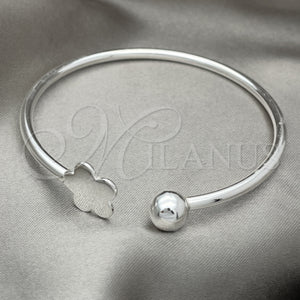 Sterling Silver Jewelry — Individual Bangle Four-leaf Clover Design Polished 07. 04 — main product view — SKU 151799 | Plata 925 joyería — Individual Bangle Four-leaf Clover diseño pulido 07. 04 — SKU 151799