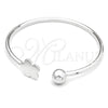 Sterling Silver Individual Bangle, Four-leaf Clover Design, Polished, Silver Finish, 07.409.0003 (04 MM Thickness, One size fits all)