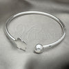 Sterling Silver Individual Bangle, Four-leaf Clover Design, Polished, Silver Finish, 07.409.0003 (04 MM Thickness, One size fits all)